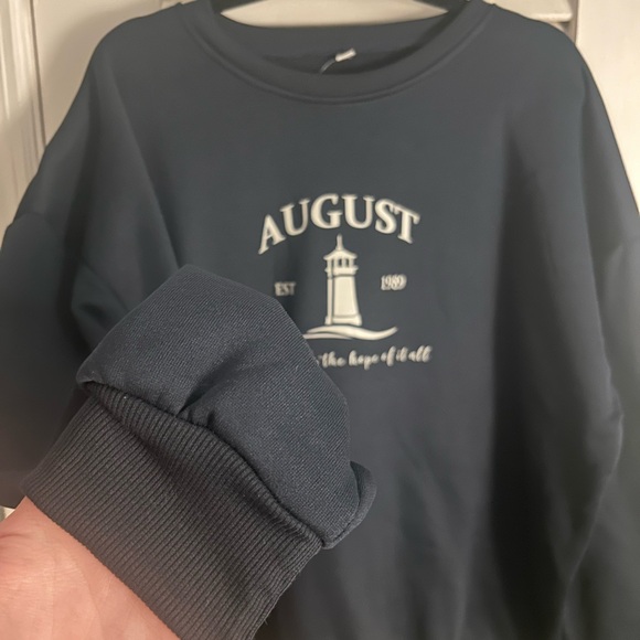 Taylor Swift august Navy Lyric Sweatshirt - Picture 4 of 4